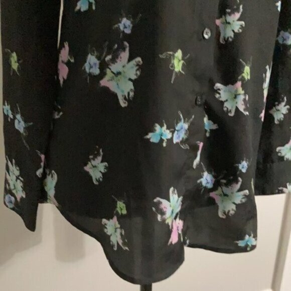 Banana Republic Black Floral Button Down Shirt - Picture 6 of 13